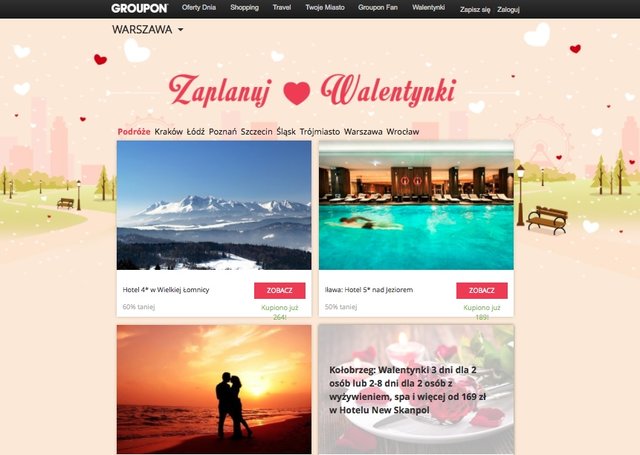 Co drugi walentynkowy prezent kupimy w sieci. Wyniki ankiety Groupon Polska